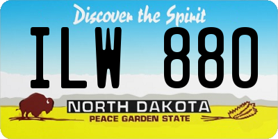 ND license plate ILW880