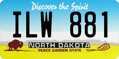 ND license plate ILW881