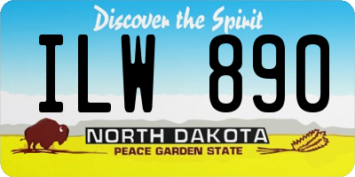 ND license plate ILW890