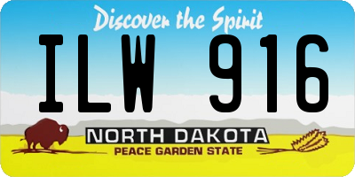 ND license plate ILW916