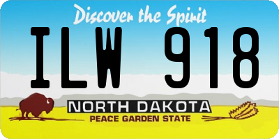 ND license plate ILW918
