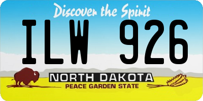 ND license plate ILW926