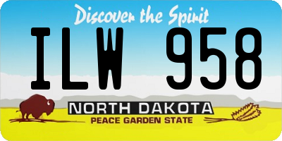 ND license plate ILW958