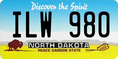 ND license plate ILW980
