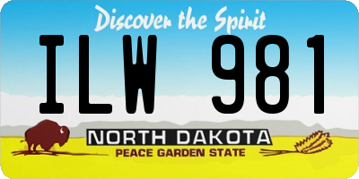ND license plate ILW981