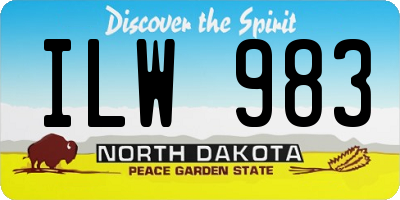 ND license plate ILW983