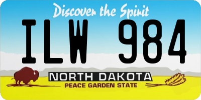 ND license plate ILW984