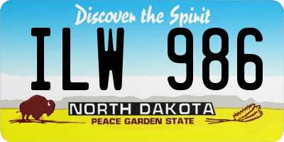 ND license plate ILW986