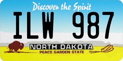 ND license plate ILW987
