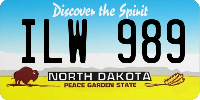 ND license plate ILW989