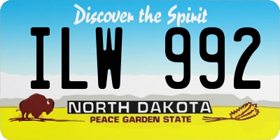ND license plate ILW992