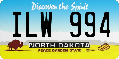 ND license plate ILW994