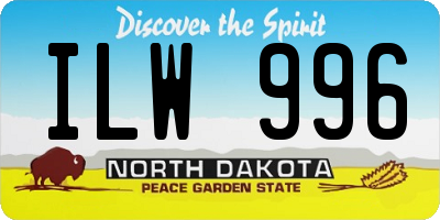 ND license plate ILW996