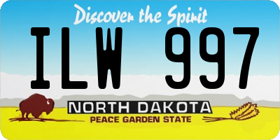 ND license plate ILW997