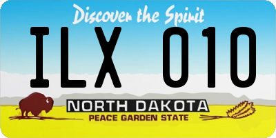 ND license plate ILX010
