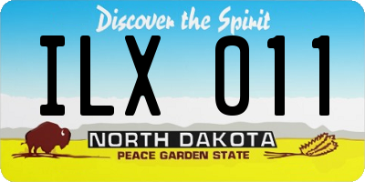 ND license plate ILX011