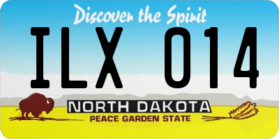 ND license plate ILX014