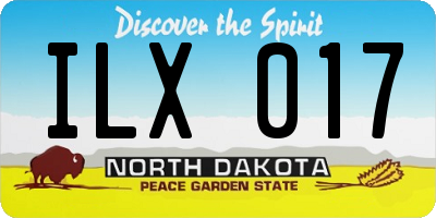 ND license plate ILX017
