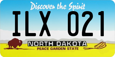 ND license plate ILX021