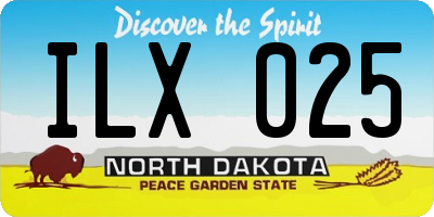 ND license plate ILX025