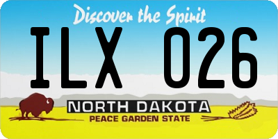 ND license plate ILX026