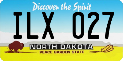 ND license plate ILX027