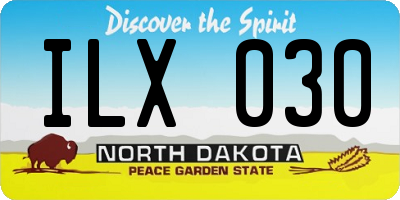 ND license plate ILX030