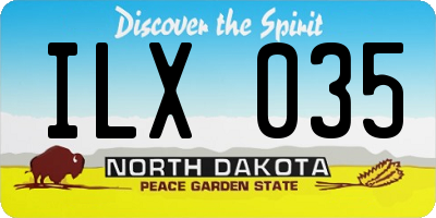 ND license plate ILX035