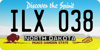 ND license plate ILX038