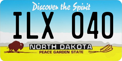 ND license plate ILX040
