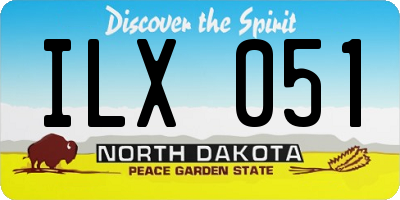 ND license plate ILX051