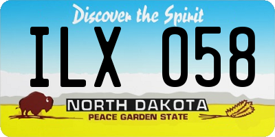 ND license plate ILX058