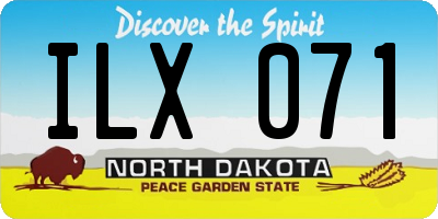 ND license plate ILX071