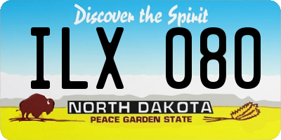 ND license plate ILX080