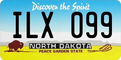 ND license plate ILX099