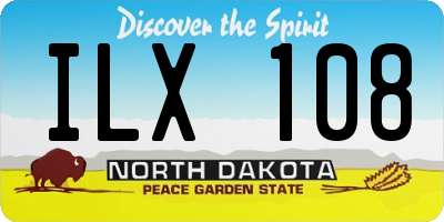 ND license plate ILX108