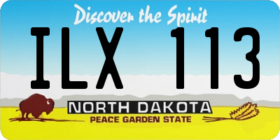 ND license plate ILX113