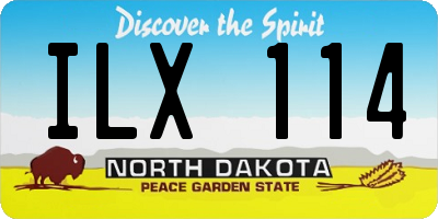 ND license plate ILX114