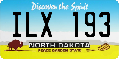 ND license plate ILX193