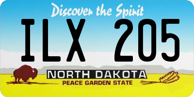 ND license plate ILX205