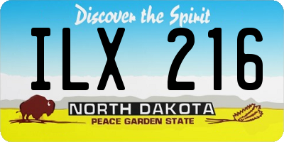 ND license plate ILX216