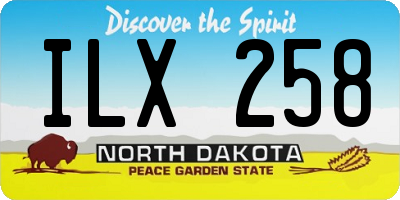 ND license plate ILX258