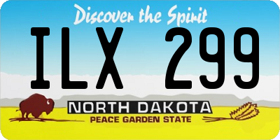 ND license plate ILX299