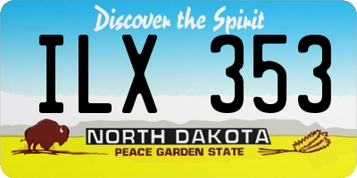 ND license plate ILX353