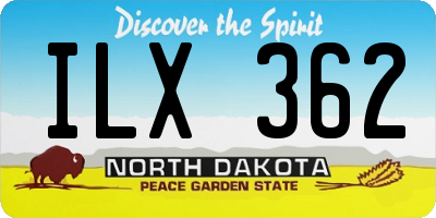 ND license plate ILX362