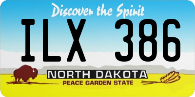 ND license plate ILX386