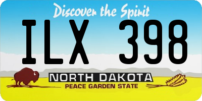 ND license plate ILX398