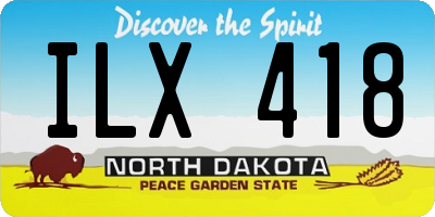 ND license plate ILX418