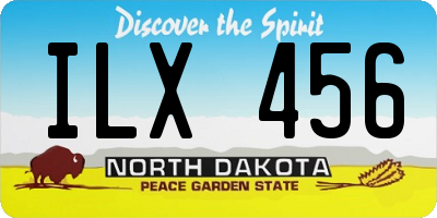 ND license plate ILX456