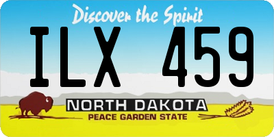 ND license plate ILX459